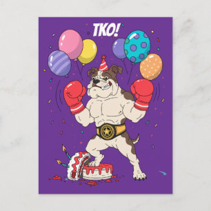 Carte Postale Œuvre d'art pour l'envoi d'anniversaire de Bulldog