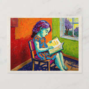 Carte Postale Œuvre d'art remixée par l'IA Fauvisme Fille