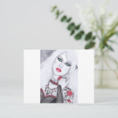 Carte Postale Oeuvre de belles dames et fleurs (Debout devant)