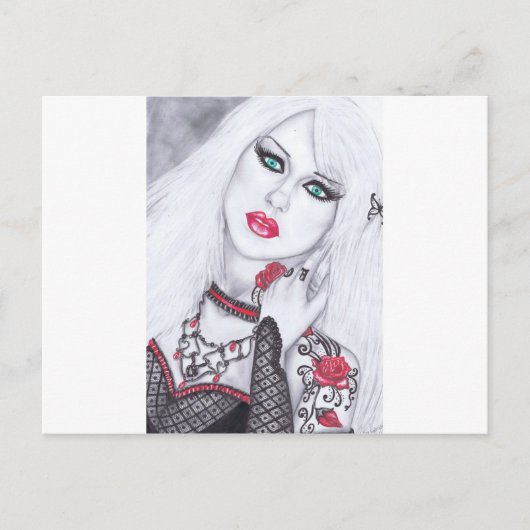 Carte Postale Oeuvre de belles dames et fleurs (Devant)