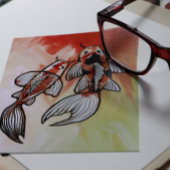 Carte Postale Oeuvre de Koi Pond Fish