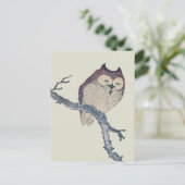 Carte Postale Oeuvre de nuit japonaise de la Chouette couchée (Debout devant)