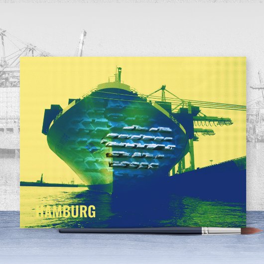 Carte Postale Oeuvre moderne de Hambourg Port Ship Sachers