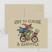 Carte Postale Off to Cause a Kerfuffle Frog Sarcastic Funny Meme (Devant / Derrière)