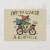 Carte Postale Off to Cause a Kerfuffle Frog Sarcastic Funny Meme (Devant)
