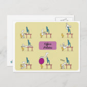 Carte postale Office Pilates, jaune (Devant / Derrière)