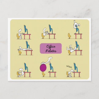 Carte postale Office Pilates, jaune