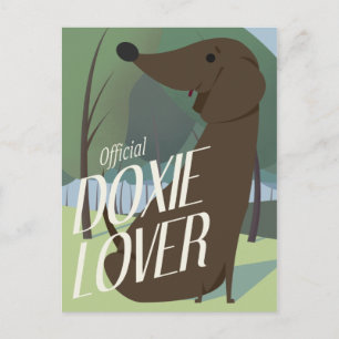 Carte Postale "Official Doxie Lover" mignon dachshund