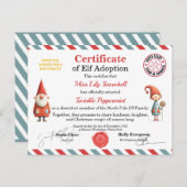 Carte Postale Official North Pole Elf Adoption Certificate  (Devant / Derrière)