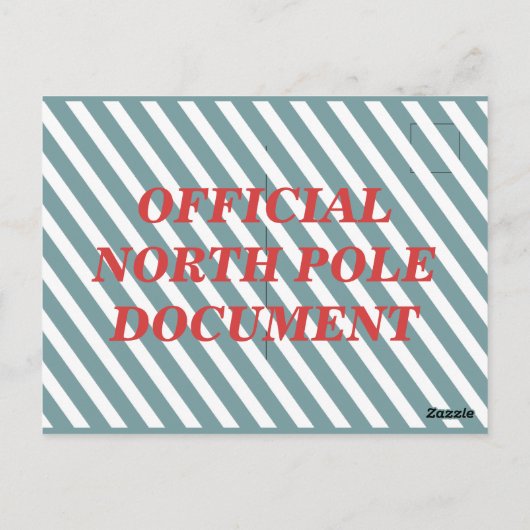 Carte Postale Official North Pole Elf Adoption Certificate (Dos)