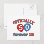 Carte Postale Officiellement 50 pour toujours 18 (Devant / Derrière)