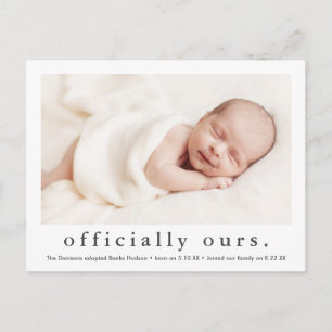 Carte Postale Officiellement à nous Adoption de photo minimale