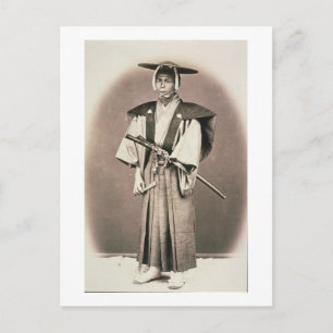 Carte Postale Officier de la Cour japonaise ou Samurai, vers 187