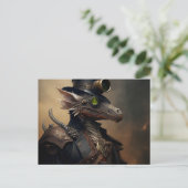 Carte Postale Officier de la Marine Steampunk Dragon (Debout devant)