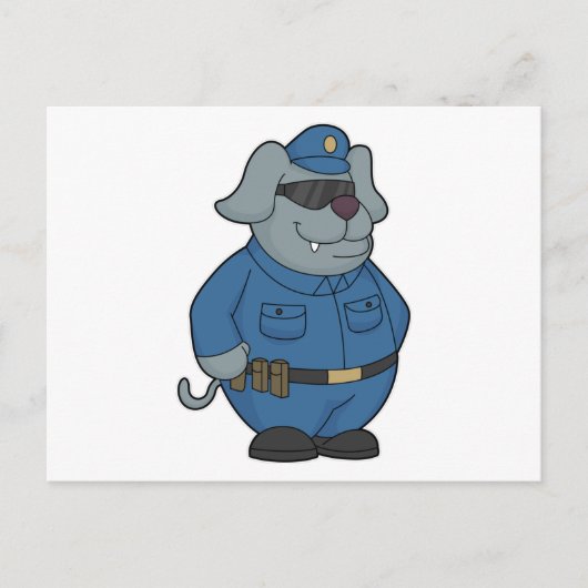 Carte Postale Officier de police canine Police (Devant)
