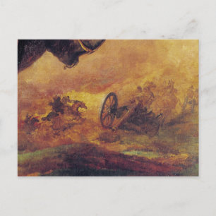 Carte Postale Officier des Hussars, détail du canon
