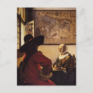 Carte Postale Officier et fille riante