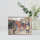 Carte Postale Officier et garde de la Garde royale en 1826 (Debout devant)