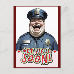 Carte Postale Officier, remets-toi vite humour