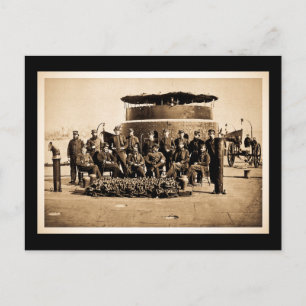 Carte Postale Officiers sur le pont d'Ironclad Moniteur de guerr
