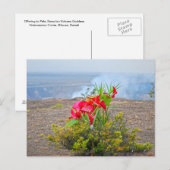 Carte Postale Offre à Pele, déesse du volcan hawaïen (Devant / Derrière)