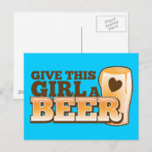 Carte Postale OFFRIR À CETTE FILLE UN dessin de bière de The Bee (Devant / Derrière)