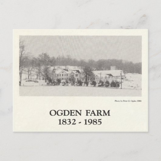 Carte Postale Ogden Farm 1832-1985 Ville de Wallkill New York (Devant)