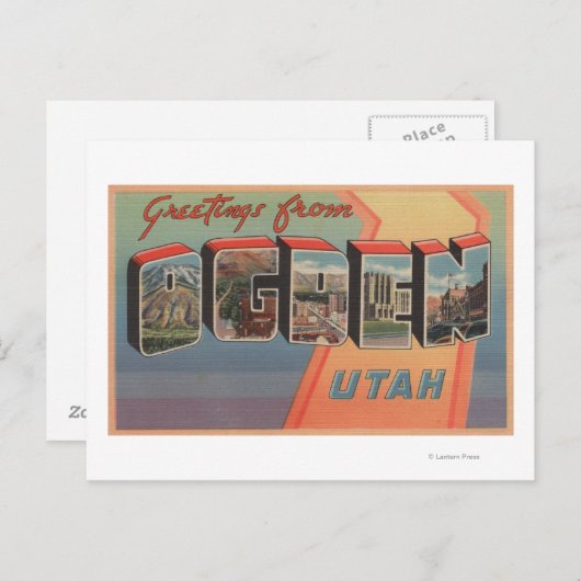 Carte Postale Ogden, UtahGrandes lettres ScènesOgden, UT 3 (Devant / Derrière)