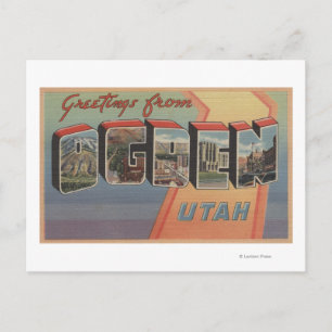 Carte Postale Ogden, UtahGrandes lettres ScènesOgden, UT 3