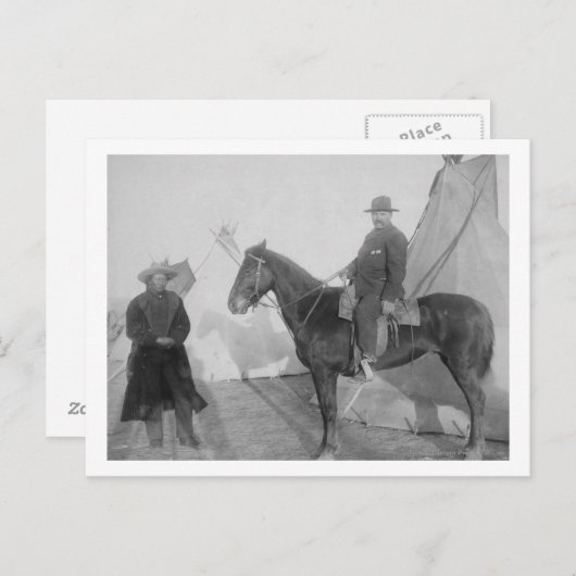 Carte Postale Oglala Chef "Ours rocheux" avec blanc (Devant / Derrière)