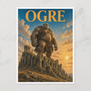 Carte Postale Ogre, monstre de fantasy gothique
