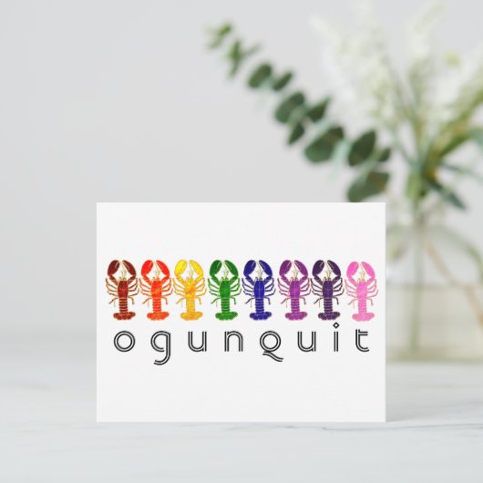 Carte Postale Ogunquit Maine Rainbow Lobsters (Debout devant)