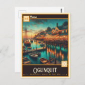 Carte Postale Ogunquit, Maine | VINTAGE (Devant / Derrière)