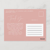 Carte Postale oh Baby shower fille merci rose élégant (Dos)