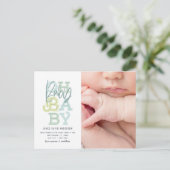 Carte Postale Oh bébé bébé photo moderne faire-part de naissance (Debout devant)