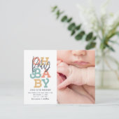Carte Postale Oh bébé bébé photo moderne faire-part de naissance (Debout devant)