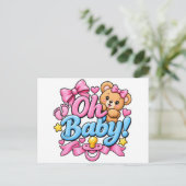 Carte Postale Oh Bébé ! Conception de célébration de Baby Shower (Debout devant)