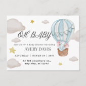 Carte Postale oh bébé, éléphant, bleu (Devant)