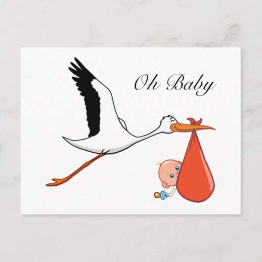 Carte Postale Oh bébé s'attend à une Faire-part (Devant)