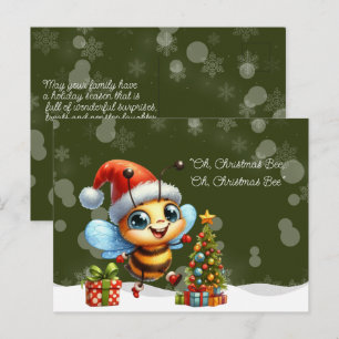 Carte Postale "Oh, BEE de Noël, Oh, BEE de Noël"