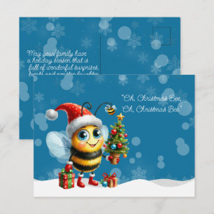 Carte Postale "Oh, BEE de Noël, Oh, BEE de Noël"