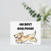 Carte Postale Oh Boy Chien Nourriture Affamé Chiot Illustration  (Debout devant)
