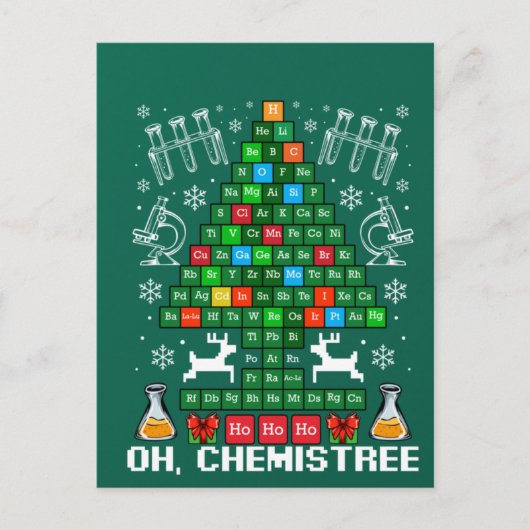 Carte Postale Oh Chemistree Christmas Chemistry Science Periodic (Devant)