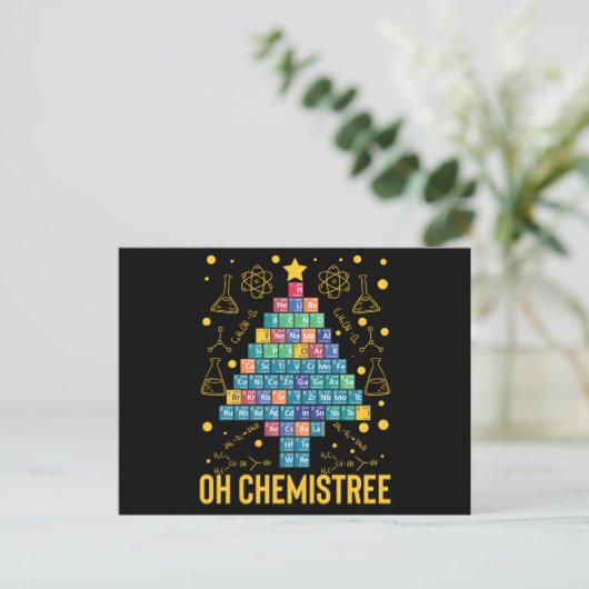 Carte Postale Oh Chemistree Science Sapin de Noël Chimie (Debout devant)