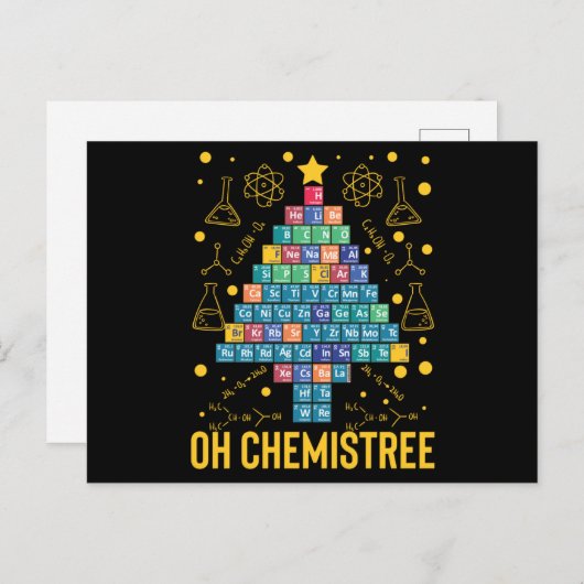 Carte Postale Oh Chemistree Science Sapin de Noël Chimie (Devant / Derrière)