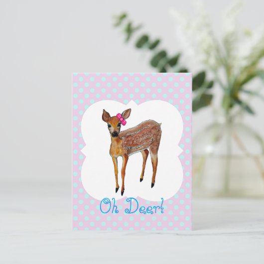 Carte Postale "Oh Deer" faon (Debout devant)