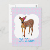 Carte Postale "Oh Deer" faon (Devant / Derrière)