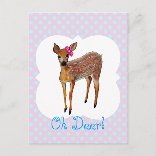 Carte Postale "Oh Deer" faon (Devant)