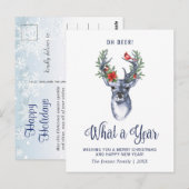 Carte Postale Oh Deer Quelle année Noël Noël voeux (Devant / Derrière)