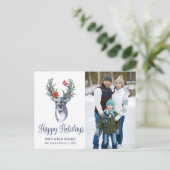 Carte Postale Oh Deer Quelle année Noël Voeux de Noël Pos (Debout devant)